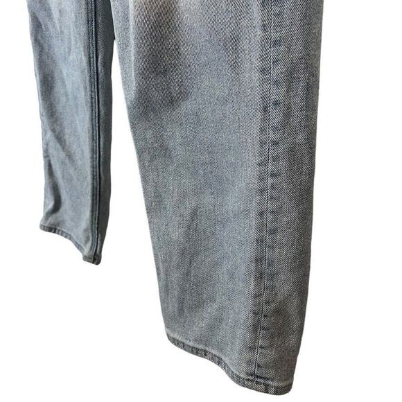 American Eagle Mom Straight Leg Jeans Blue High Rise Distressed Medium Wash sz 8 - Picture 10 of 16